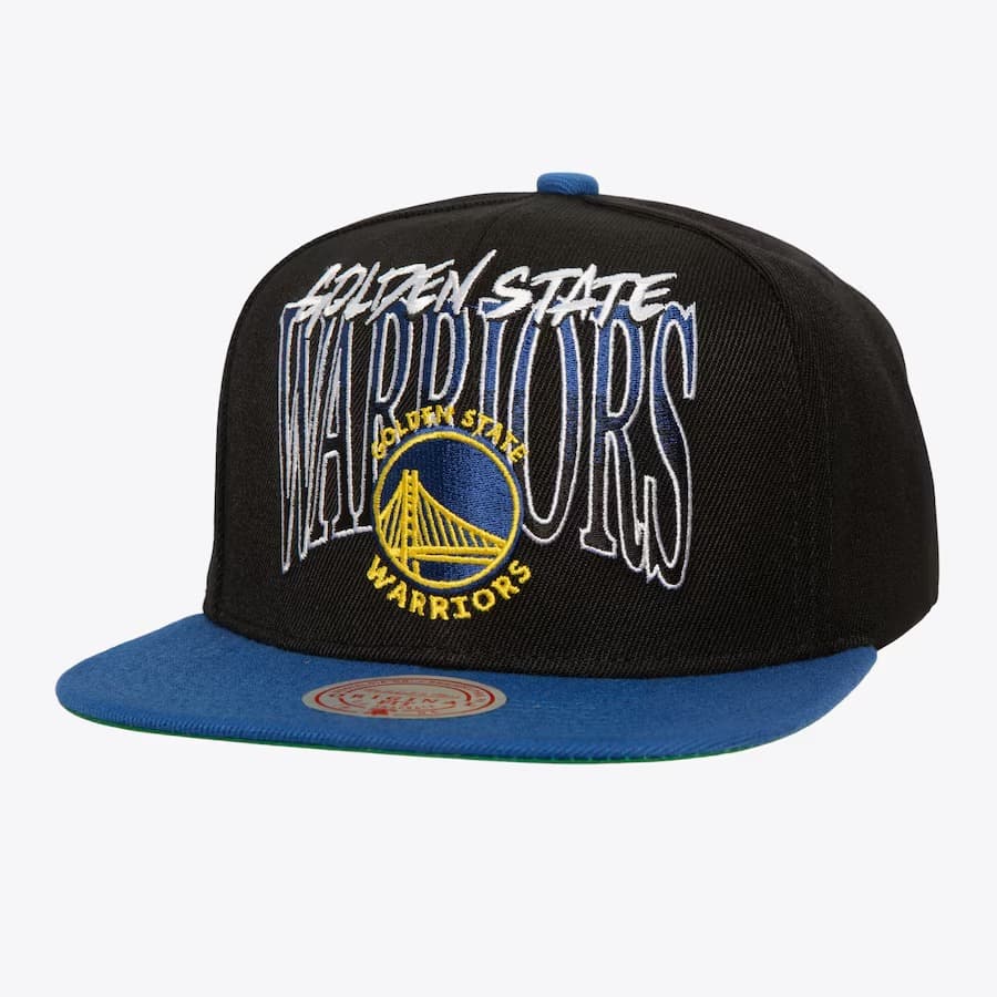 Mitchell-Ness-Black-Golden-State-Warriors-Rise-Up-Snapback-Hat