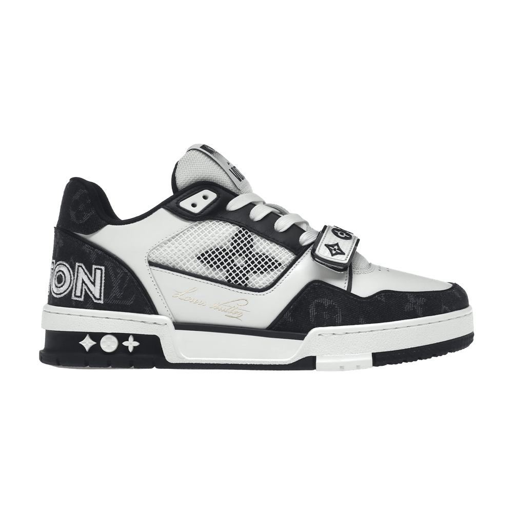 Кроссовки Louis Vuitton Trainer Low 'Velcro Strap - Black Monogram Denim'