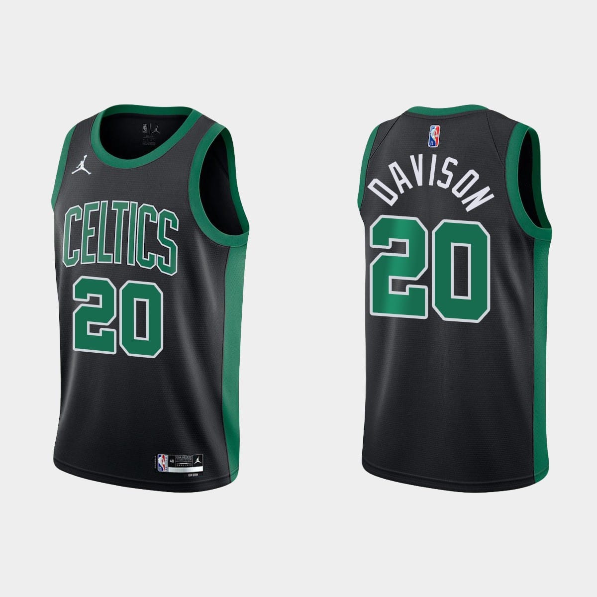 Баскетбольная джерси Boston Celtics #20 JD Davison 75th Anniversary Statement Black Jersey