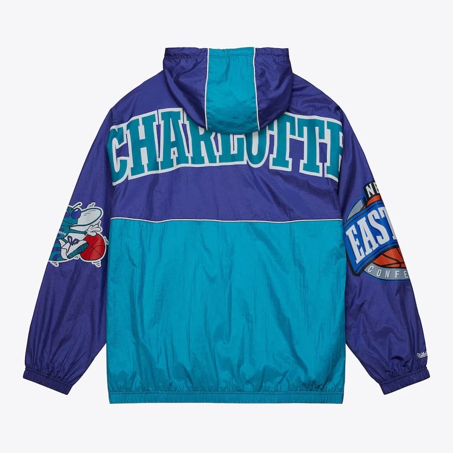 Анорак Mitchell & Ness Purple Charlotte Hornets Team 2.0 Anorak Quarter-Zip Windbreaker Jacket