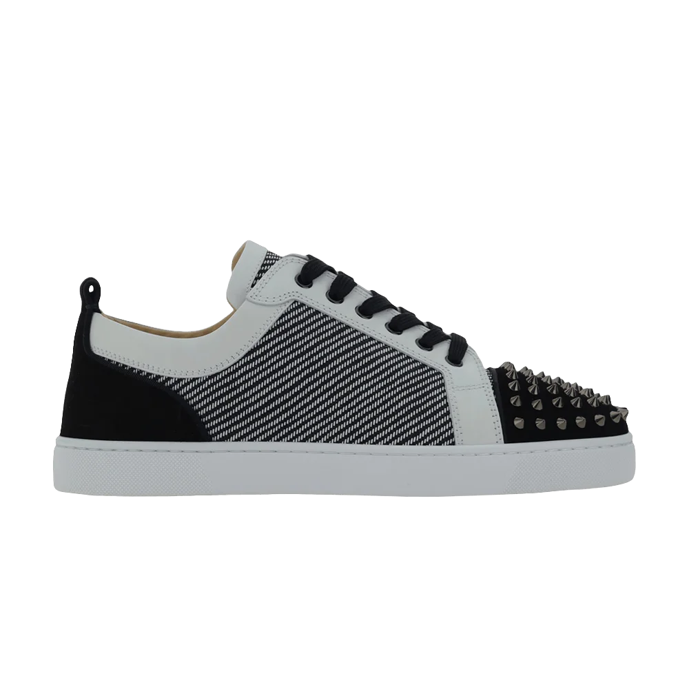 Krossovki-Christian-Louboutin-Louis-Flat-Calf-Spikes-Black-White-Straw-Rabane