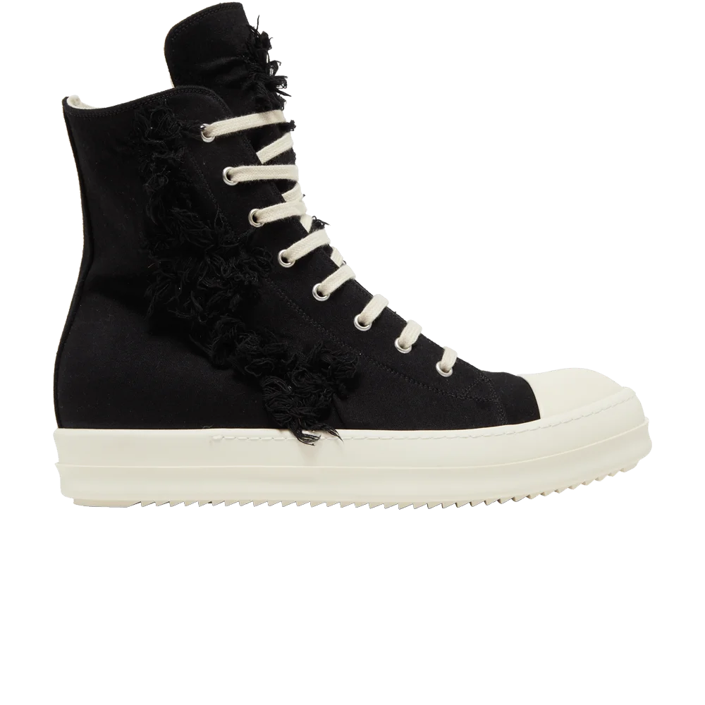 Krossovki-Rick-Owens-DRKSHDW-Strobe-Cotton-Denim-Slashed-High-Black-Milk