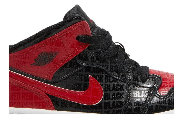 Кроссовки Air Jordan 1 Mid SS TD 'Black + Red = Bred'