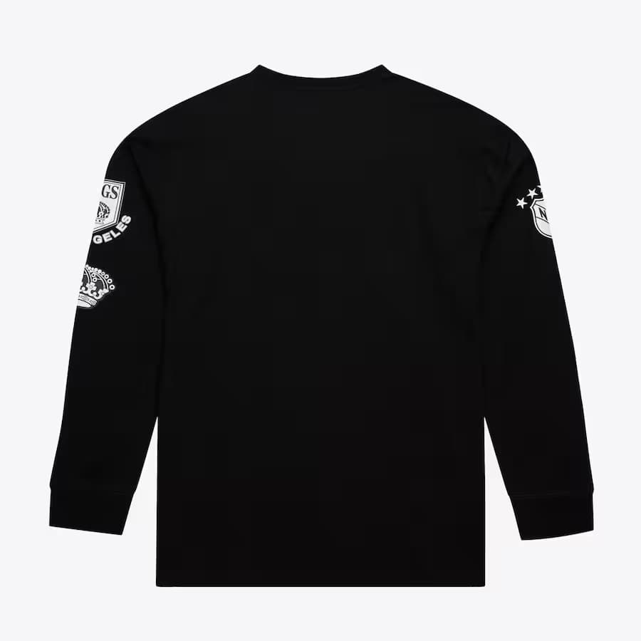 Лонгслив Mitchell & Ness Black Los Angeles Kings Vintage Logo Allover Long Sleeve T-Shirt