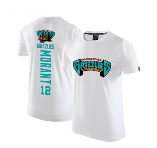 Футболка 2020 Grizzlies 12 Ja Morant White T-shirt