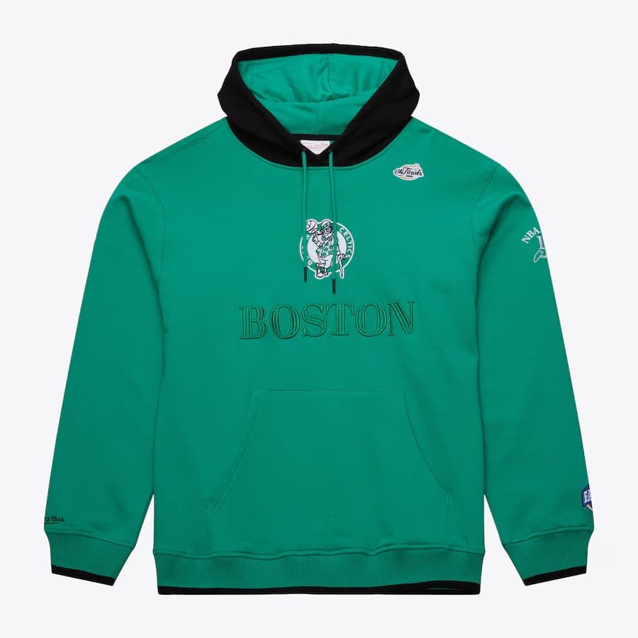 Худи Mitchell & Ness Kelly Green Boston Celtics Team OG 3.0 Vintage Fleece Pullover Hoodie