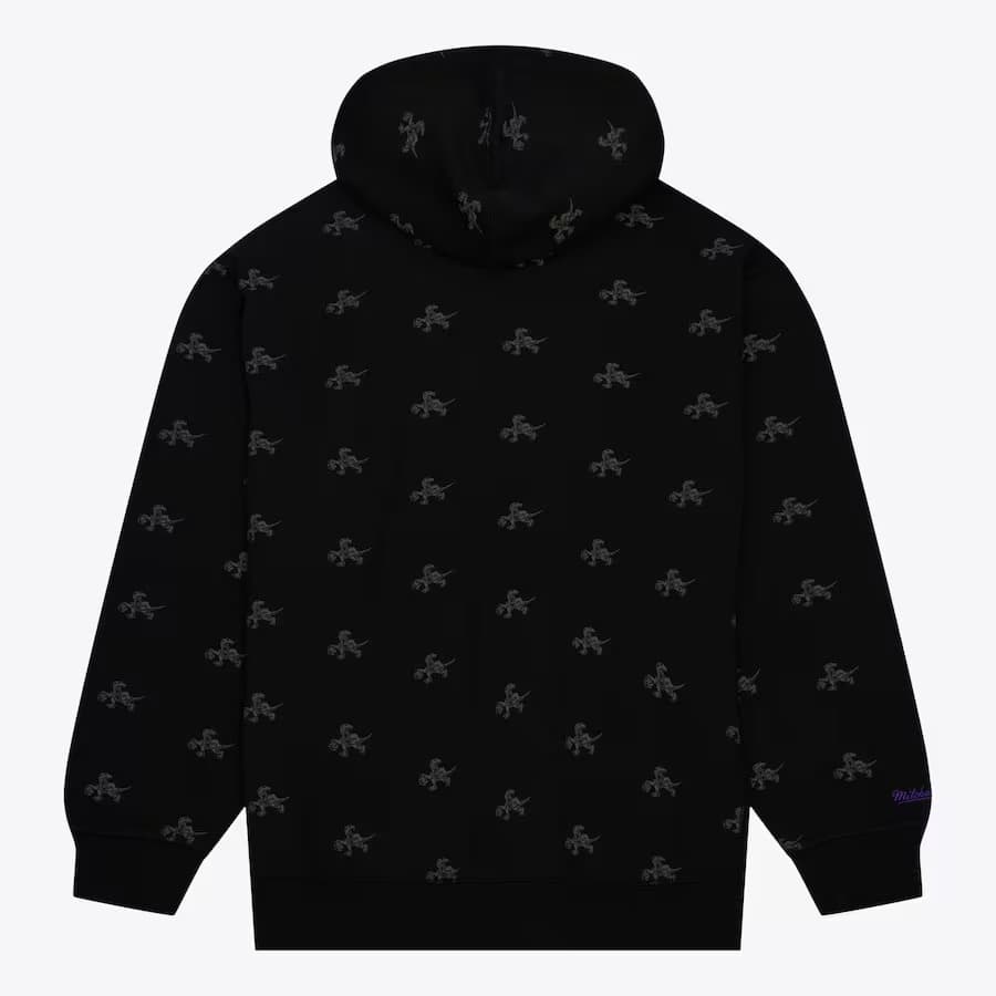 Худи Mitchell & Ness Black Toronto Raptors Allover Print Fleece Pullover Hoodie