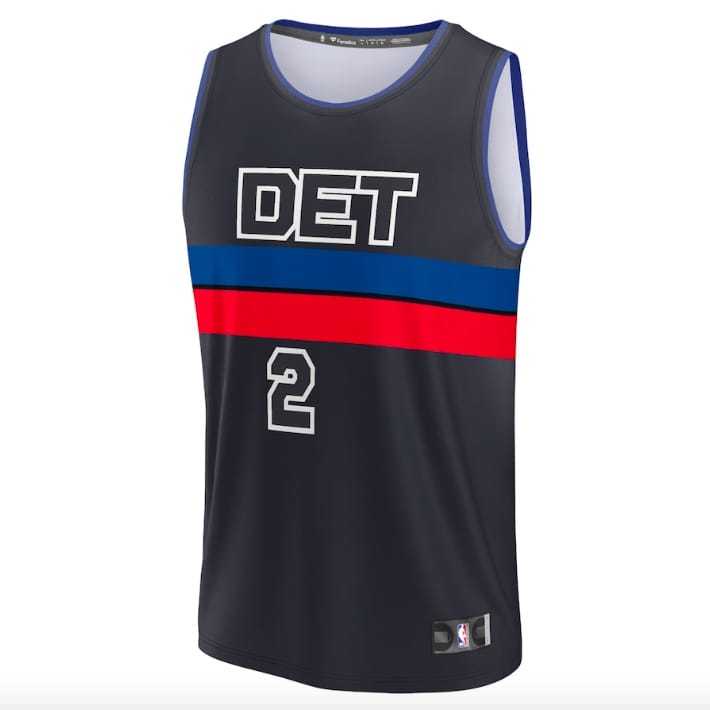Баскетбольная джерси 2022-23 Detroit Pistons #2 Cade Cunningham Fast Break Statement Black Jersey