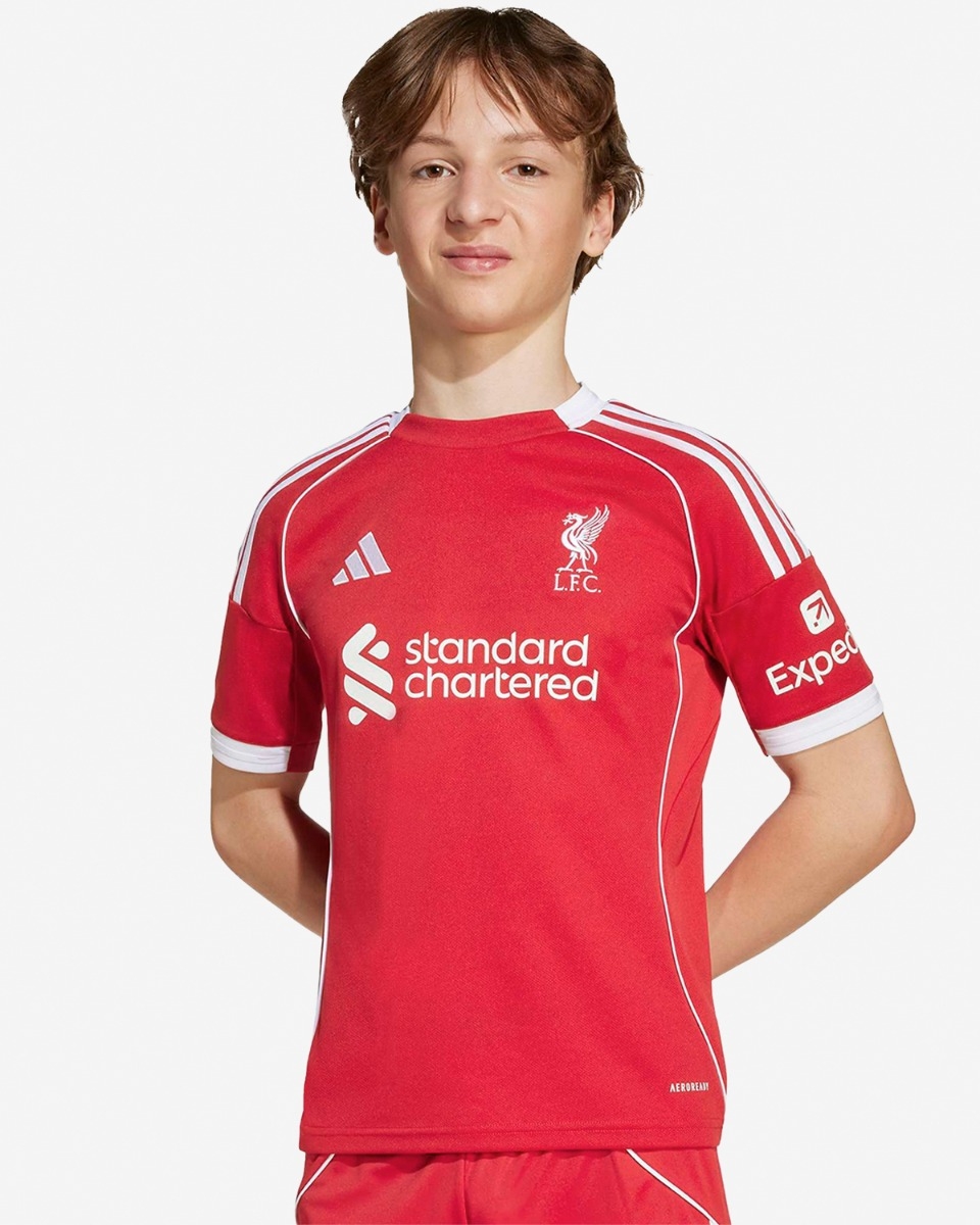 Детское Футбольное джерси Liverpool FC adidas Youth 25/26 Home Jersey CHAMPIONS 20