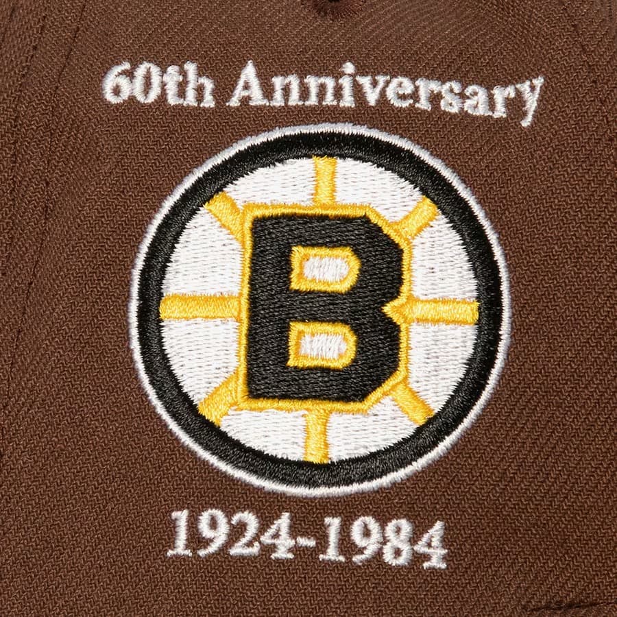 Mitchell-Ness-Brown-Boston-Bruins-60th-Anniversary-Snapback-Hat-2