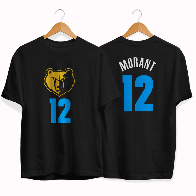 Футболка Memphis Grizzlies 12 Ja Morant black tee by slamdunk