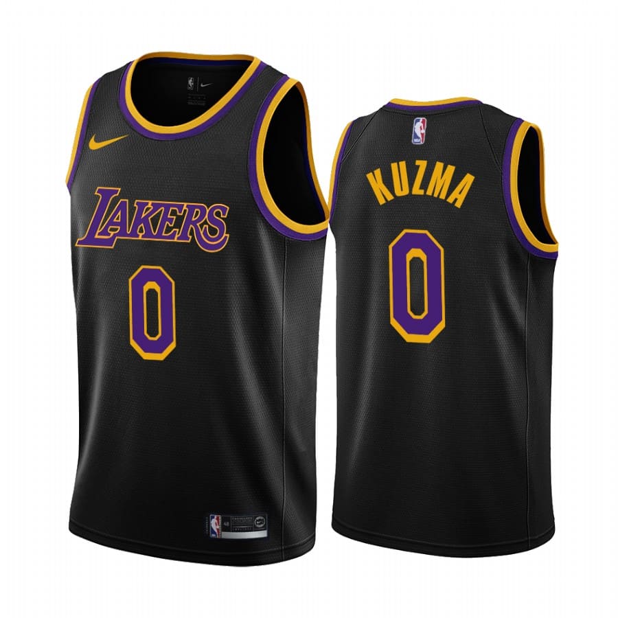 Баскетбольная джерси 2020-21 LA Lakers #0 Kyle Kuzma Earned Edition Black Swingman Jersey