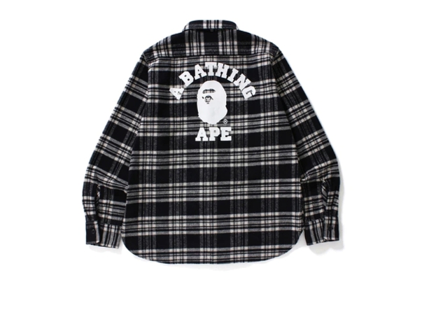 Рубашка BAPE College Flannel Shirt Black