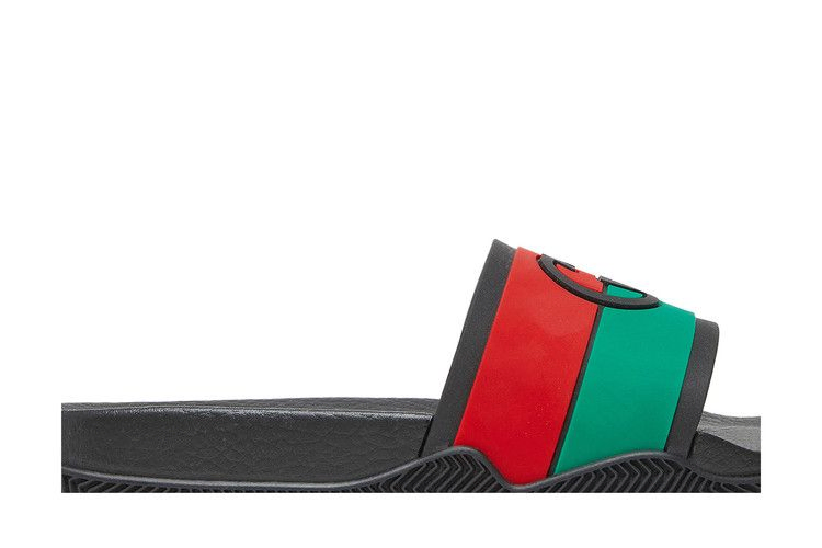 Кроссовки Gucci Slide 'Interlocking G - Black Red Green'