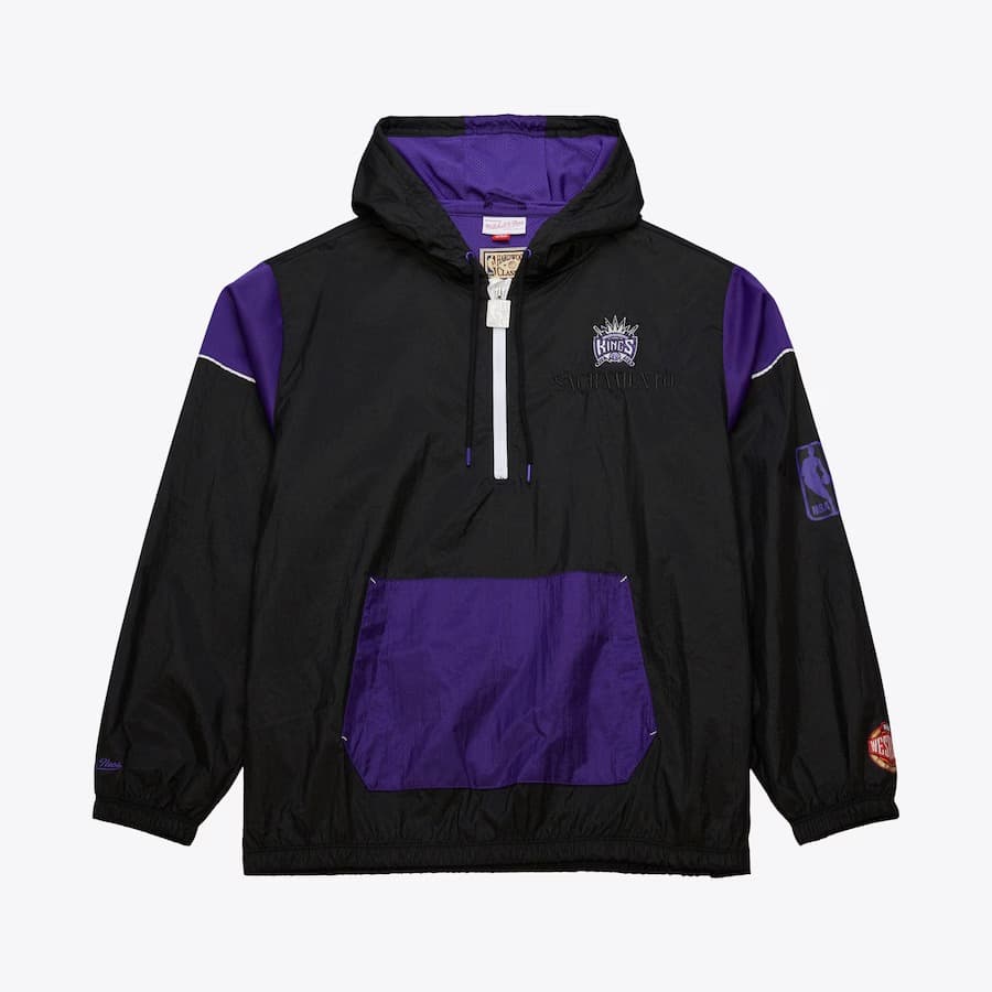 Анорак Mitchell & Ness Black Sacramento Kings Team OG 3.0 Anorak Quarter-Zip Jacket