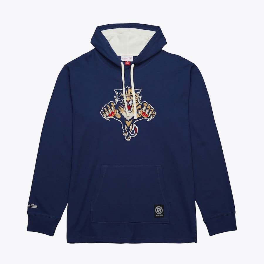 Худи Mitchell & Ness Navy Florida Panthers Vintage Logo Thermal Lightweight Pullover Hoodie