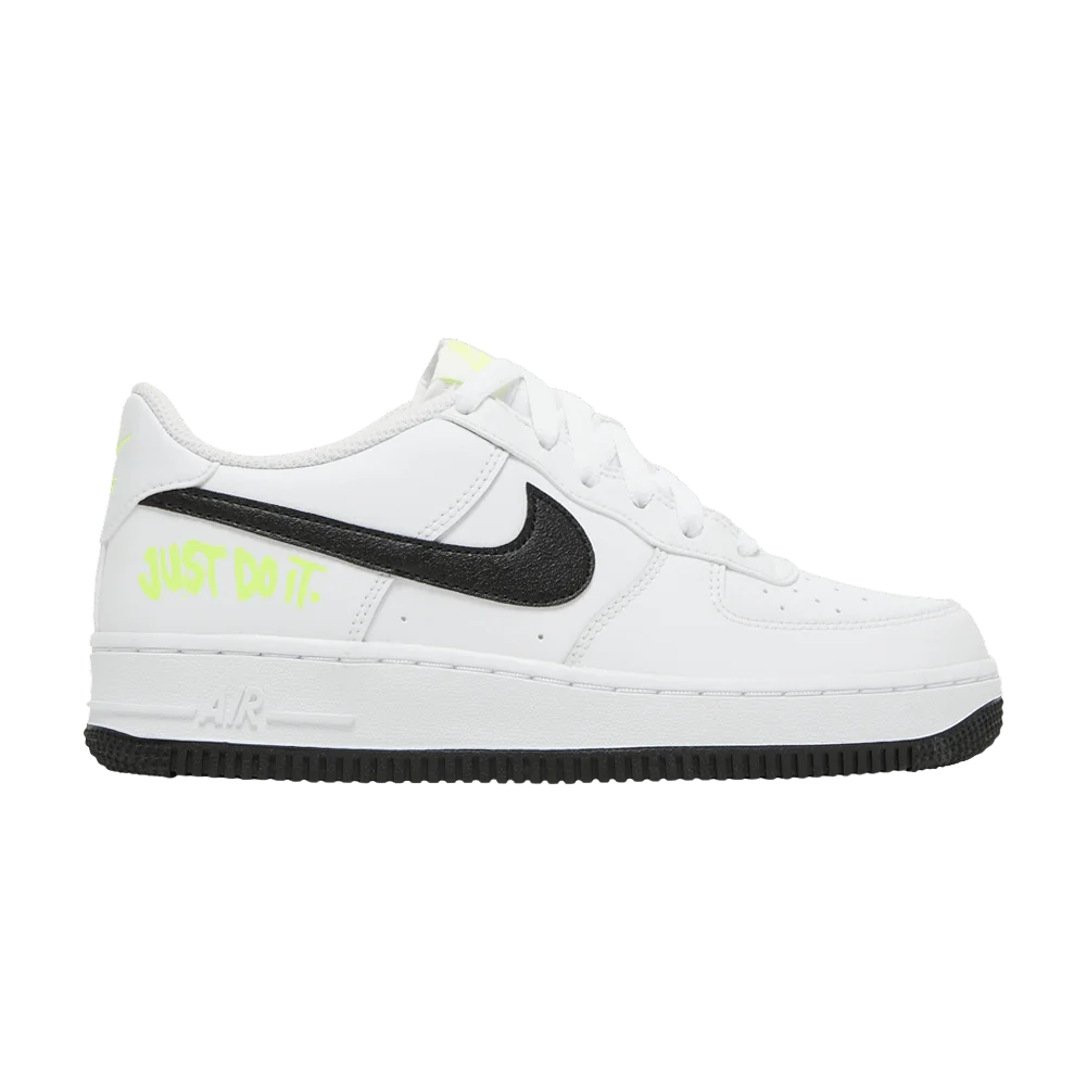 Krossovki-Nike-Air-Force-1-Low-GS-Just-Do-It-White-Volt
