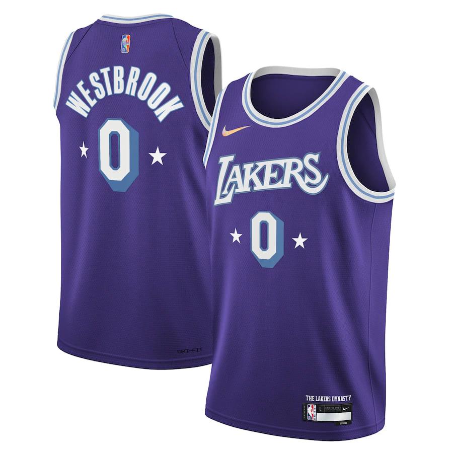 Баскетбольная джерси 2021-22 Los Angeles Lakers #0 Russell Westbrook City Edition Swingman Jersey