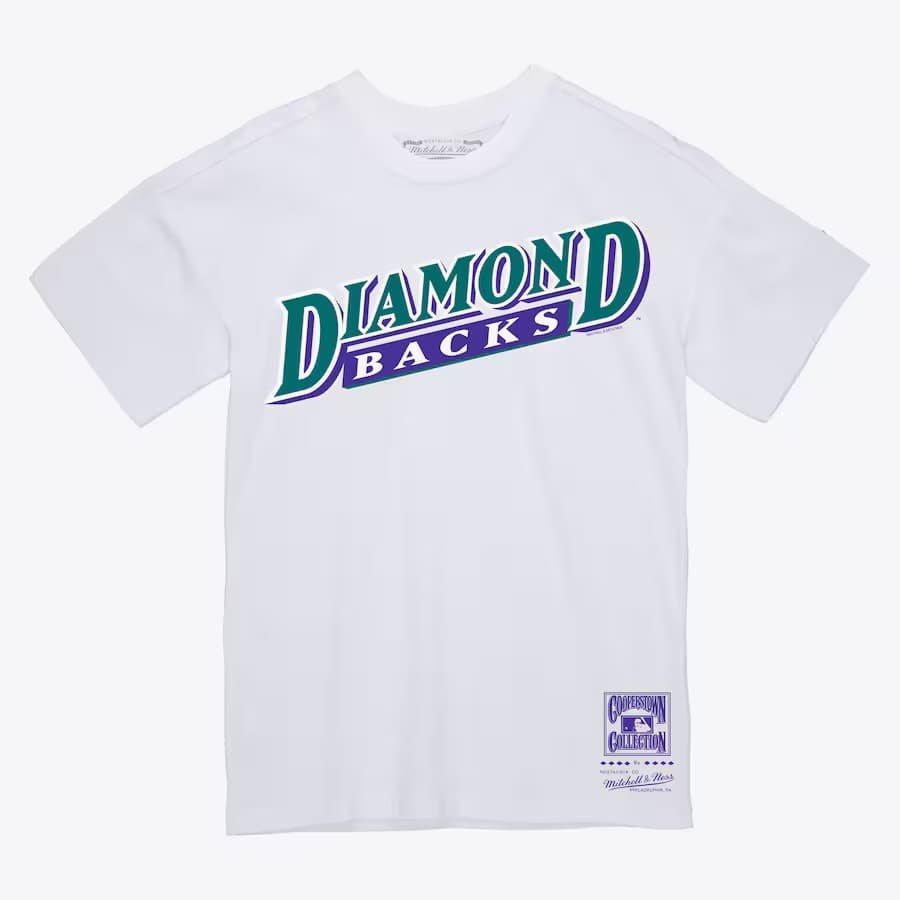 Футболка Mitchell & Ness White Arizona Diamondbacks Wordmark T-Shirt