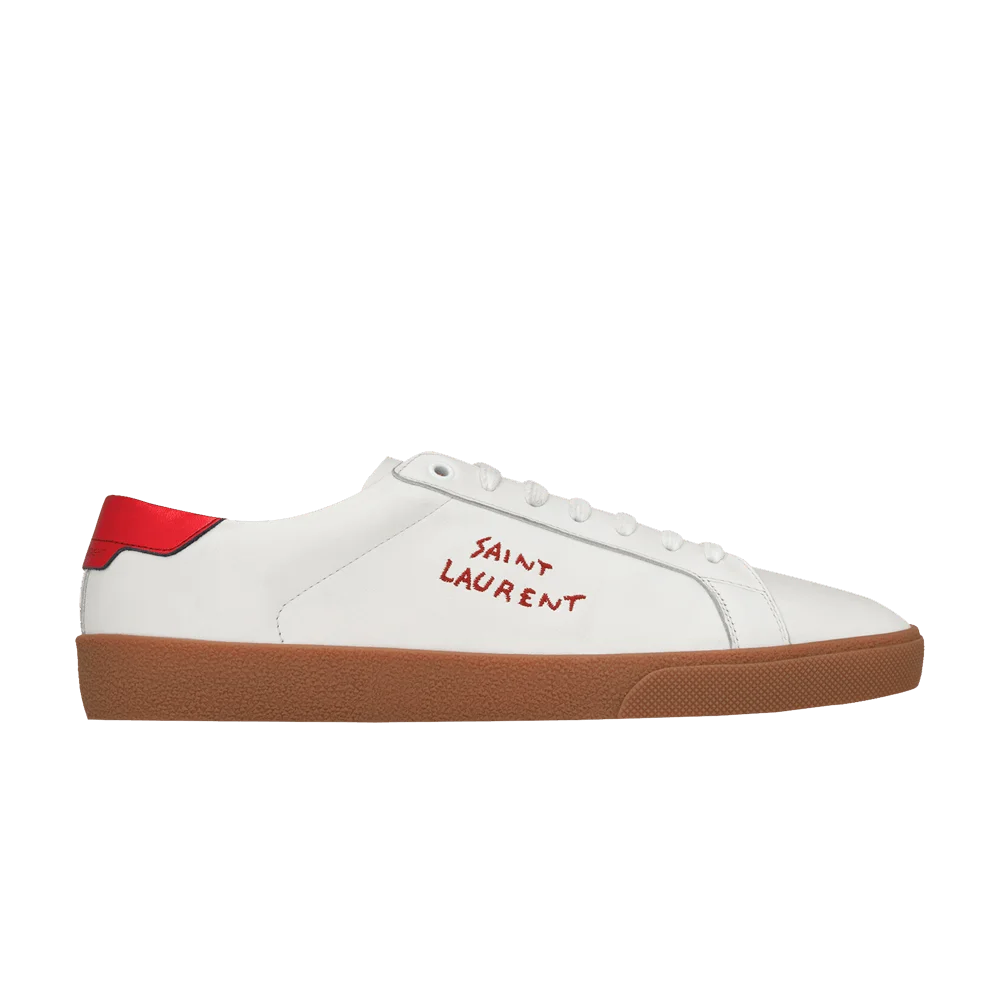 Krossovki-Saint-Laurent-Wmns-Court-Classic-SL06-Low-White-Metallic-Red