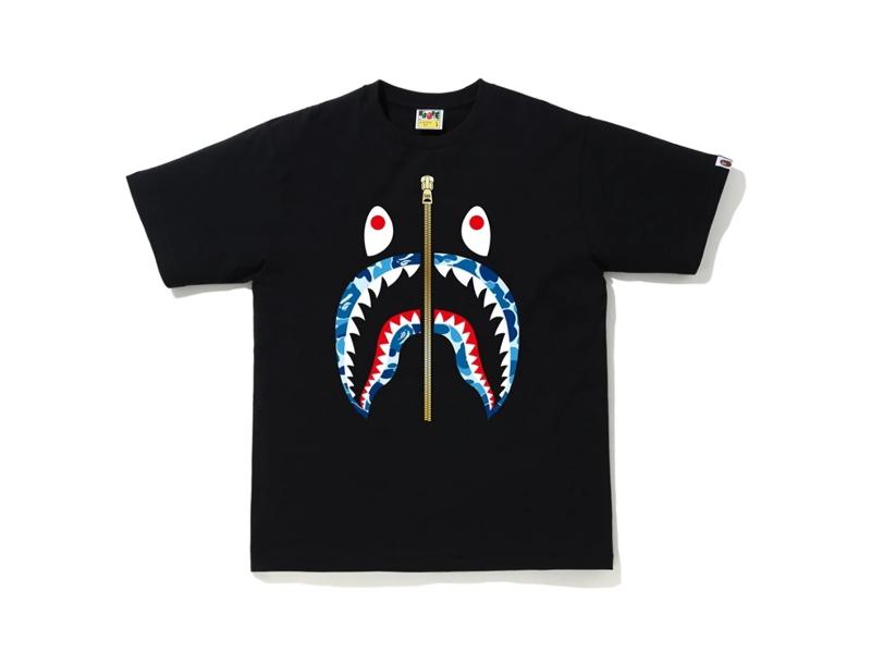 Футболка BAPE ABC Camo Shark Tee Black/Blue