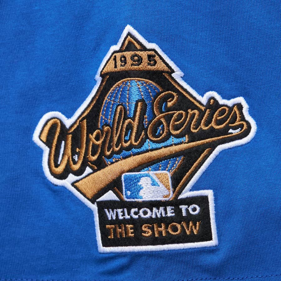 Футболка Mitchell & Ness Royal Atlanta Braves Cooperstown Collection Hometown Vintage Logo T-Shirt