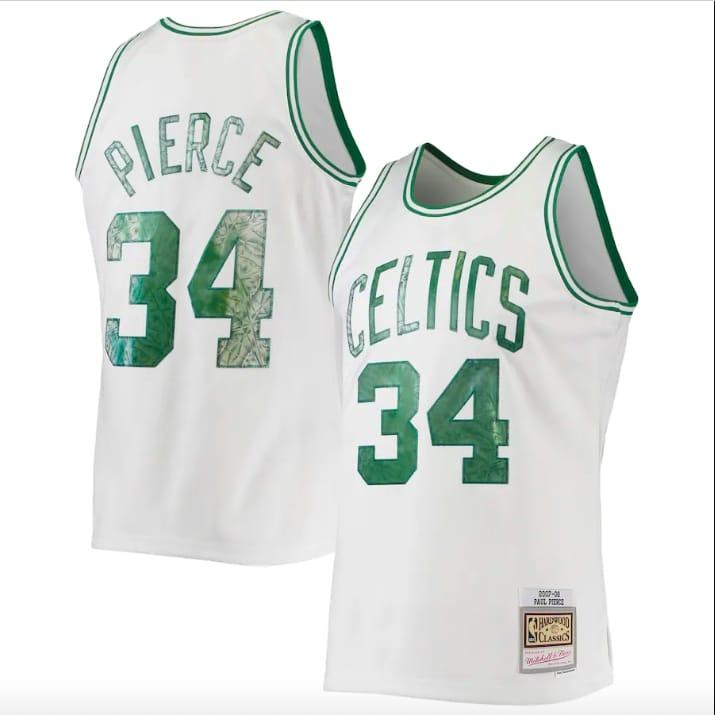 Баскетбольная джерси 1996-97 Boston Celtics #34 Paul Pierce 75th Anniversary Diamond White Jersey
