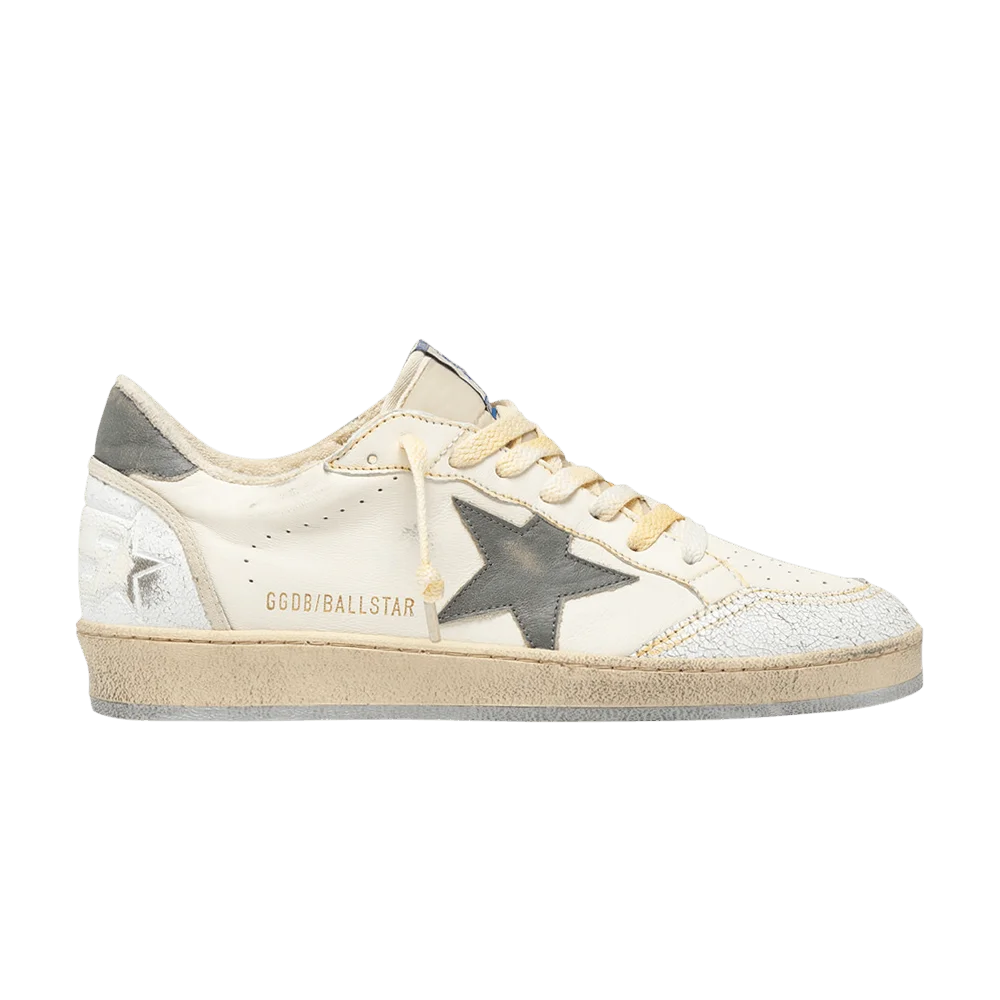 Krossovki-Golden-Goose-Ball-Star-White-Grey