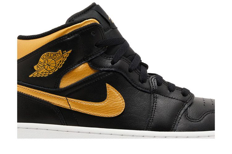 Кроссовки Air Jordan 1 Mid 'Black Metallic Gold'