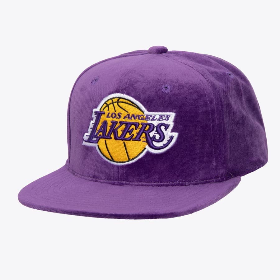 Бейсболка Mitchell & Ness Purple Los Angeles Lakers Velour Snapback Hat
