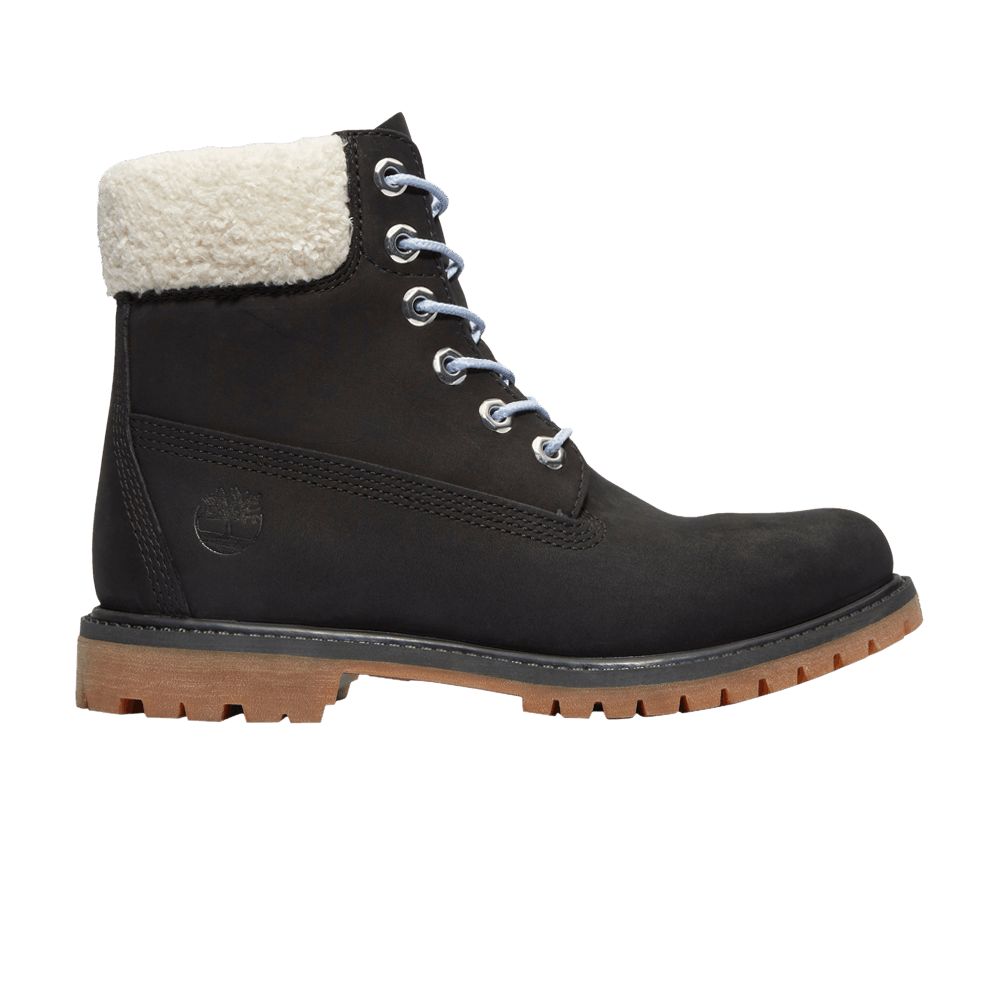 Timberland Wmns 6 Inch Premium Boot 'Black Grey Fur Collar'