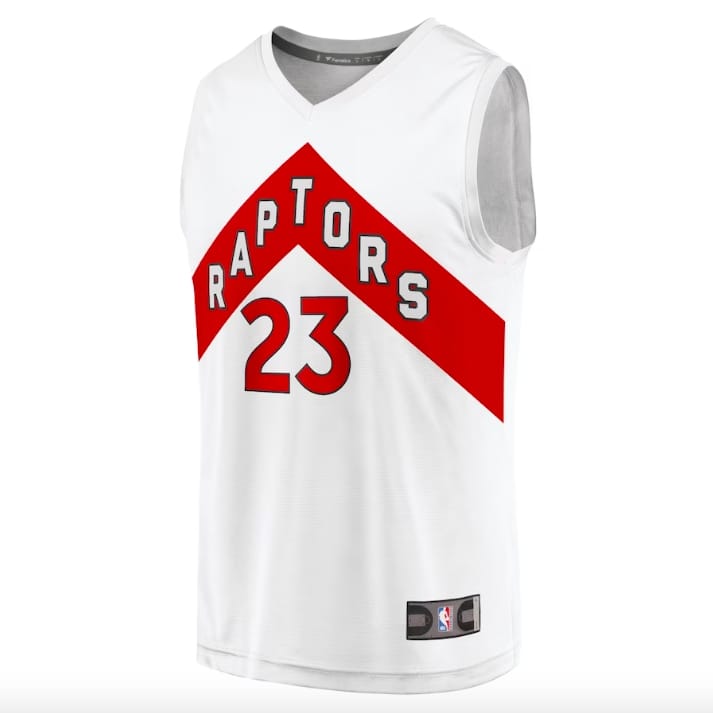 Баскетбольная джерси 2022-23 Toronto Raptors #23 Fred VanVleet Fast Break Association White Jersey