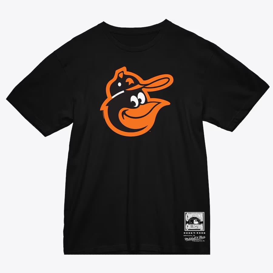 Футболка Mitchell & Ness Black Orange Baltimore Orioles Basic Logo T-Shirt