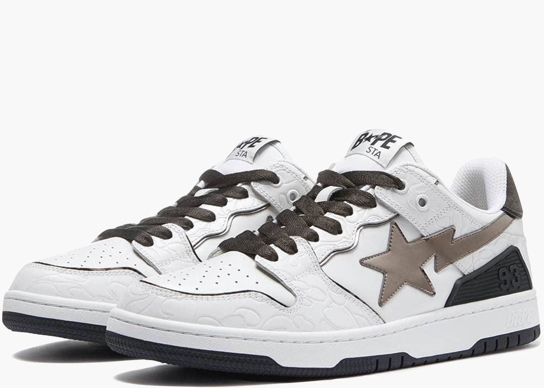 Кроссовки BAPE Sk8 Sta White Metallic Silver