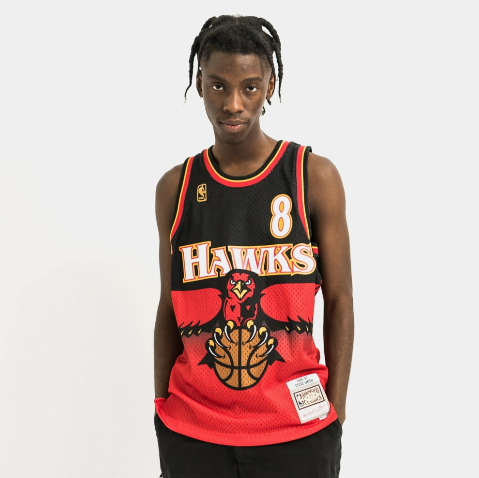 Баскетбольная джерси Mitchell & Ness Steve Smith Atlanta Hawks Hardwood Classics Throwback NBA Swingman Jersey