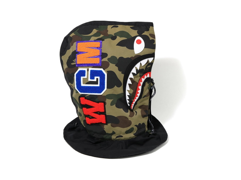 Маска BAPE 1st Camo Shark Hoodie Mask Green/Black