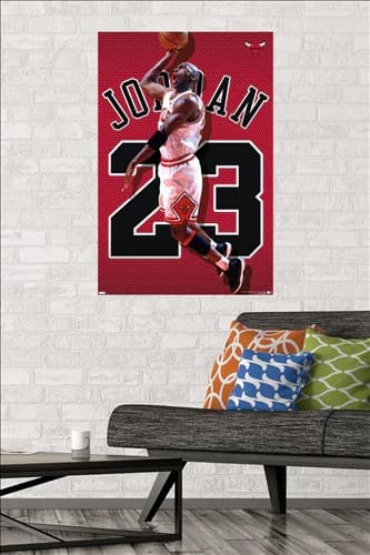 Настенный постер Michael Jordan Chicago Bulls Jersey NBA Wall Poster