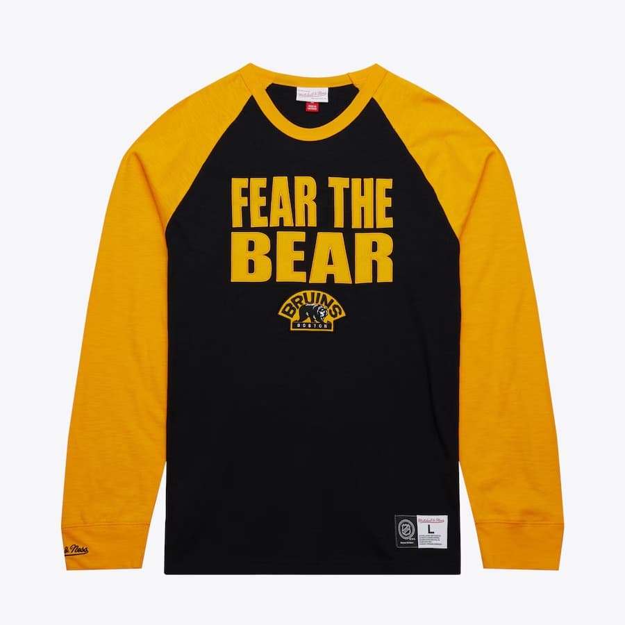 Лонгслив Mitchell & Ness Black Boston Bruins Legendary Slub Long Sleeve T-Shirt
