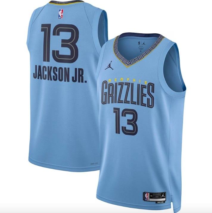 Баскетбольная джерси 2022-23 Memphis Grizzlies #13 Jaren Jackson Jr. Swingman Statement Light Blue Jersey