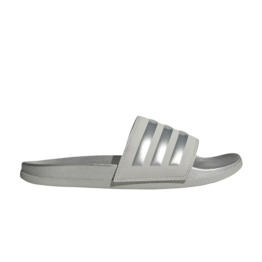 Adidas-Wmns-Adilette-Comfort-Slide-Grey-Silver-Metallic