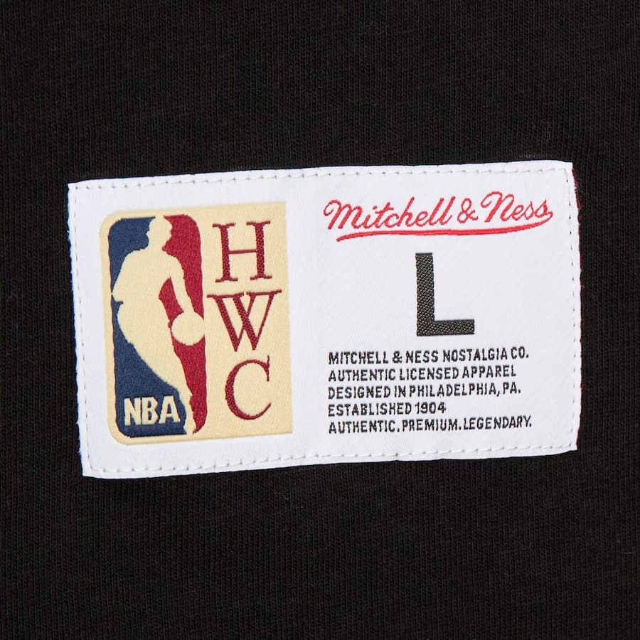 Футболка Mitchell & Ness Black Chicago Bulls Hardwood Classics Retro Logo V-Neck T-Shirt