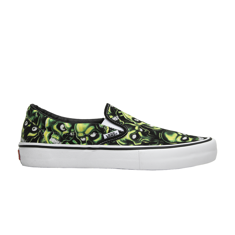 Кроссовки Vans Supreme x Slip-On 'Glow-In-The-Dark Skull Pile'