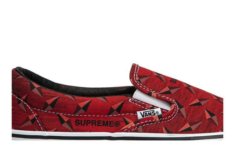 Кроссовки Vans Supreme x Classic Slip-On Pro 'Diamond Plate Red'
