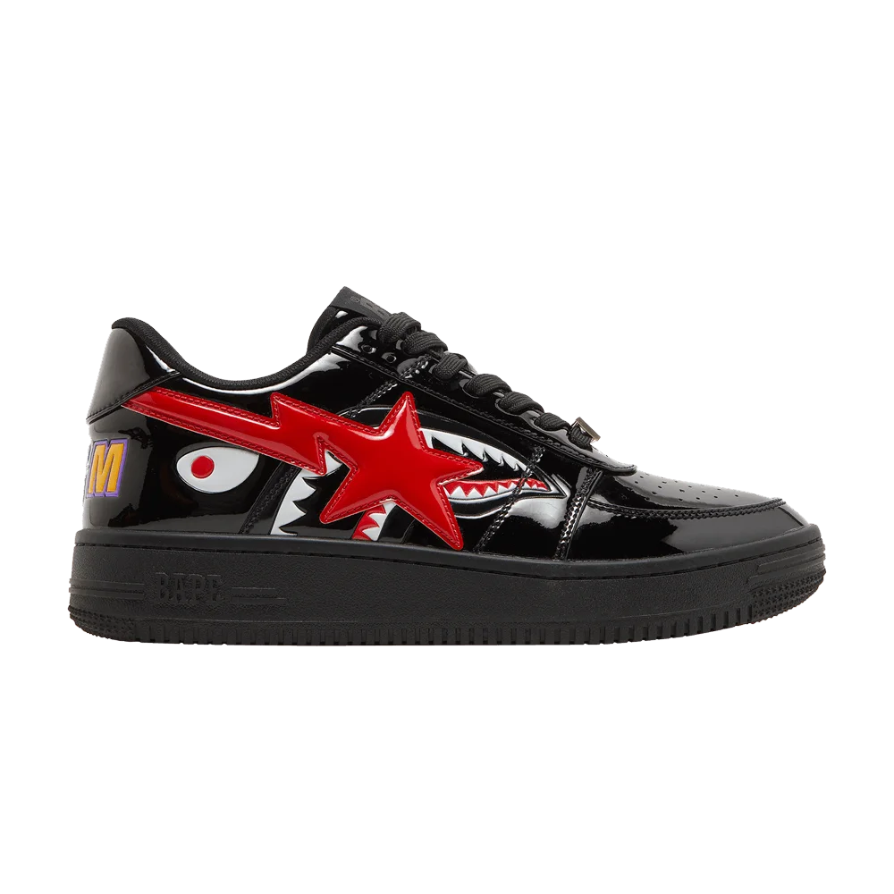 Krossovki-Bapesta-Low-M1-Shark-Face-Black-Red