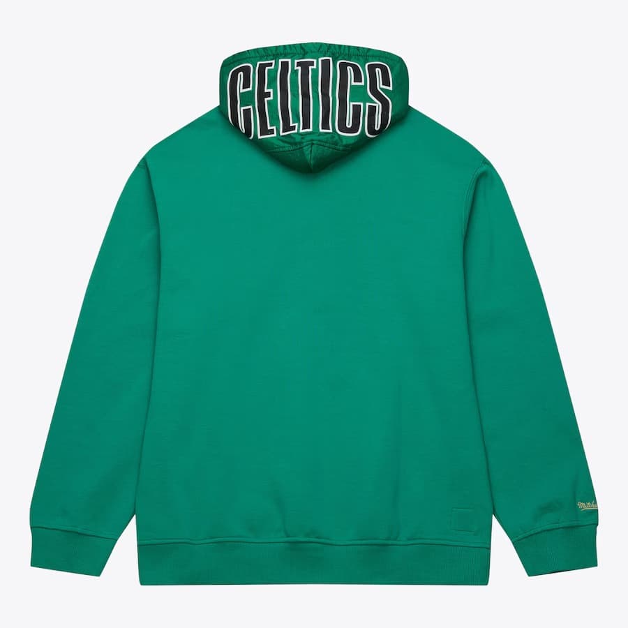 Худи Mitchell & Ness Kelly Green Boston Celtics Team OG 2.0 Vintage Logo Fleece Pullover Hoodie