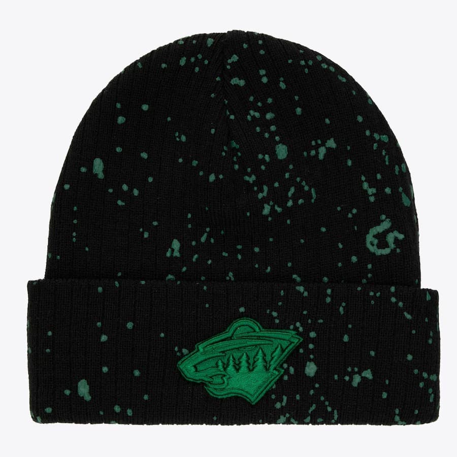 Шапка Mitchell & Ness Black Minnesota Wild Nep Cuffed Knit Hat