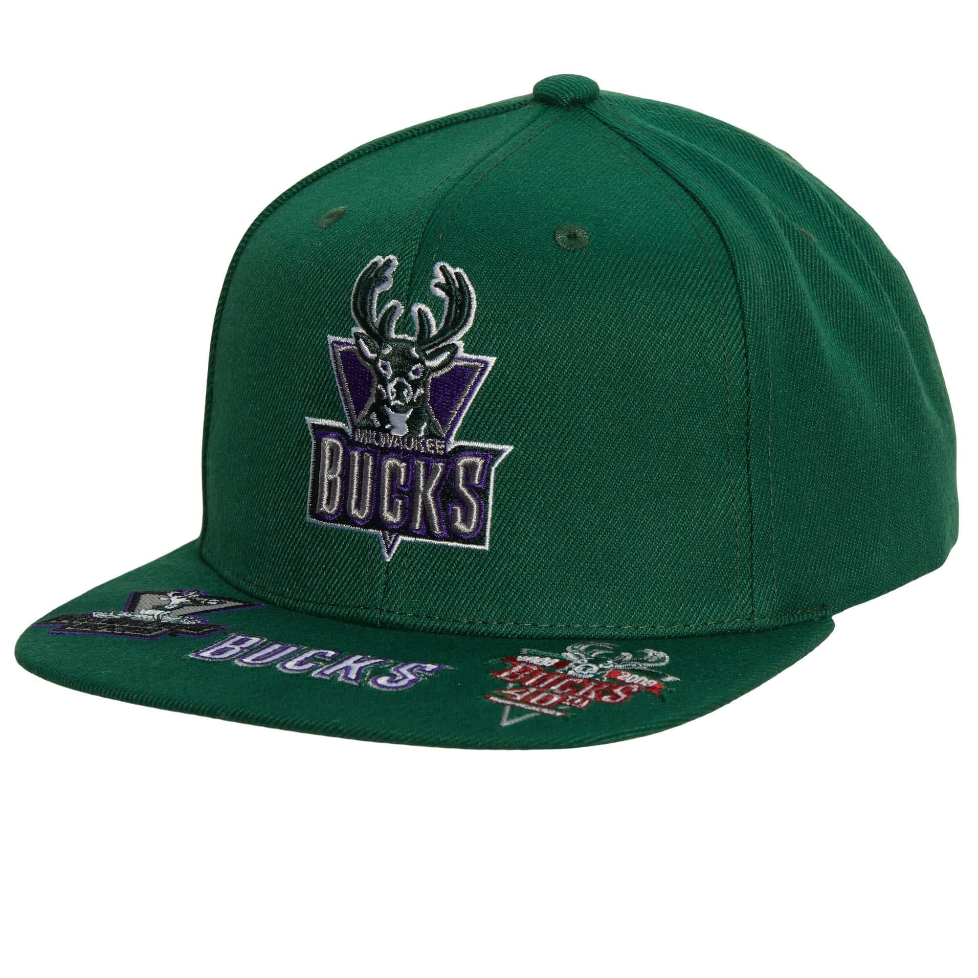 Бейсболка Mitchell & Ness Front Face Snapback HWC Milwaukee Bucks Hat