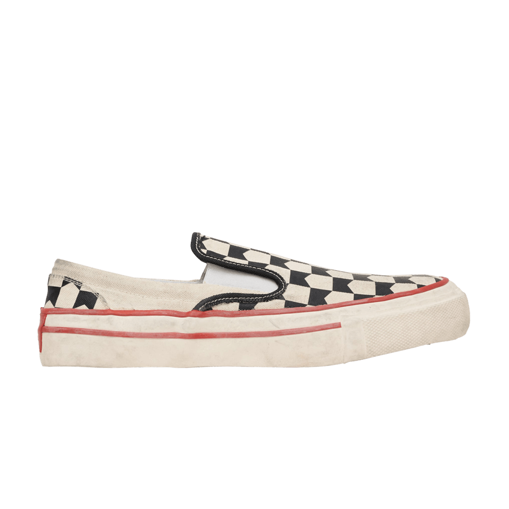 Кроссовки Rhude Chevron Checkered Slip-On Sneaker 'Black White'