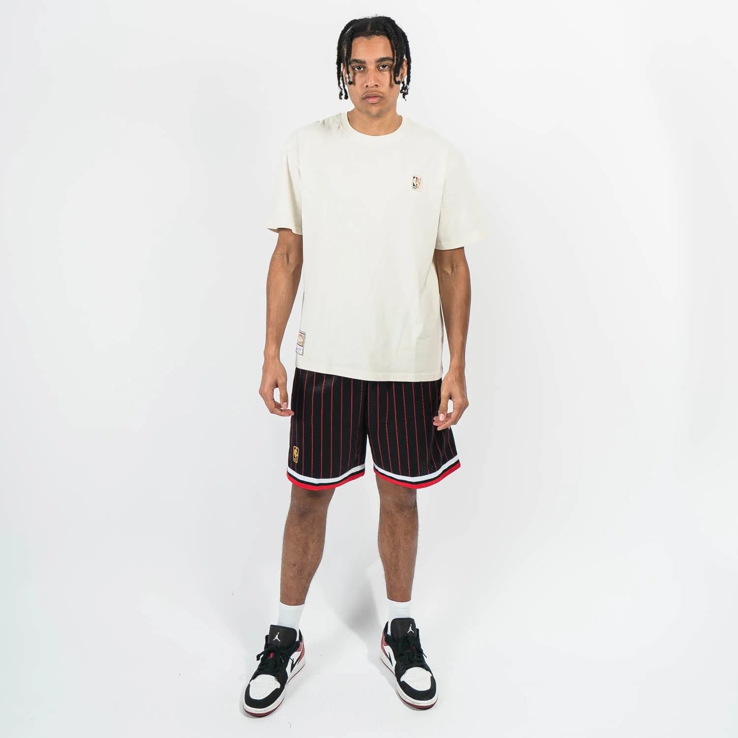 Спортивные шорты Mitchell & Ness Chicago Bulls 1996-97 Hardwood Classics Throwback Swingman NBA Pinstripe Shorts