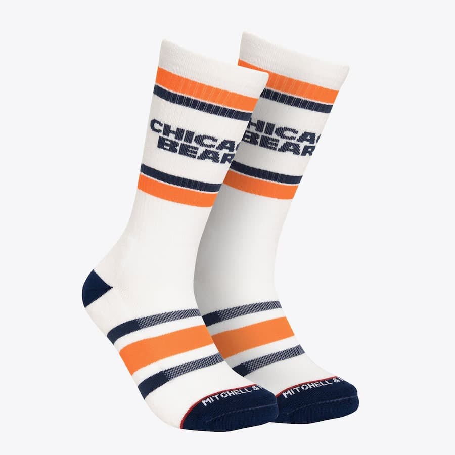 Спортивные носки Mitchell & Ness White Chicago Bears Team Stripes Crew Socks